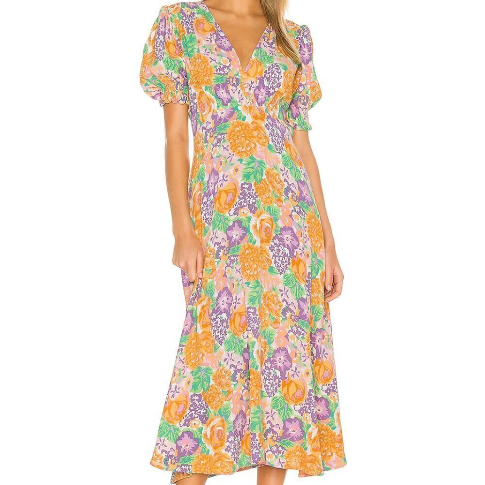 Faithfull the Brand Dress Women's 4 Marie Louise Midi Ade Floral